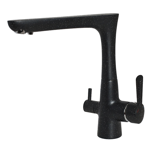 Смеситель для кухни с подключением фильтра GranFest 3223, черный