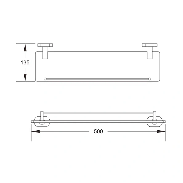 Полка стеклянная Shevanik SG5119H, черный