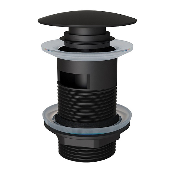 Донный клапан для раковины с переливом Knotlor BM9011BL, черный