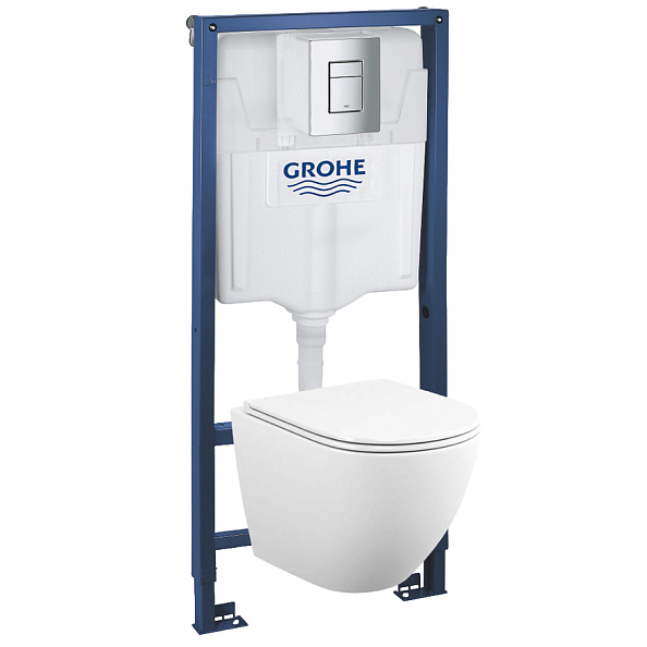 Комплект инсталляция и унитаз подвесной безободковый Grohe Rapid SL GH, белый (39181001)