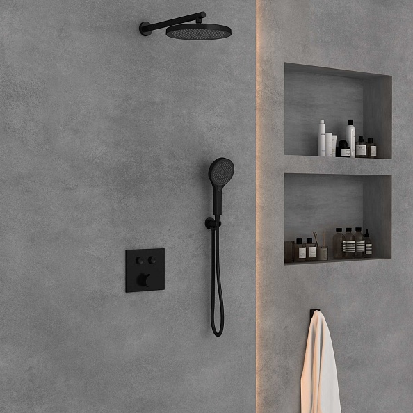 Душевой комплект Vincea VSFW-4212MB встраиваемый, 2 режима, черный