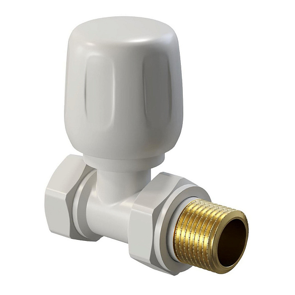 Вентиль ручной регулировки Kohr 1/2" прямой, белый (KMS 0012W)