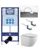 SET AQUATEK ЕВРОПА-067 4в1 (рама AQUATEK INS-0000025 +крепление KKI-0000002 +кнопка KDI-0000067 +унитаз AQ1901-00 +тонкое сиденье sc)