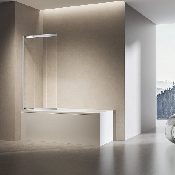 Стеклянная шторка на ванну Vincea 900х1400 мм, стекло прозрачное, каркас хром, левая (VSB-6E900CL-L)