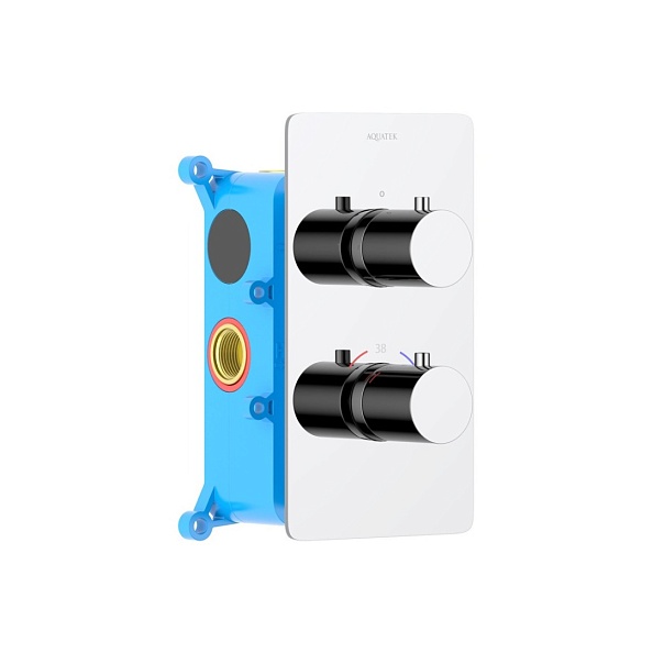 Термостатический смеситель для ванны AQUATEK ЕВРОПА, 2 режима, внешняя и скрытая часть, хром AQ1392CR