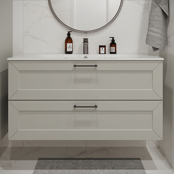 Тумба с раковиной подвесная (120см) Terminus Victoria VIC101202900301O, белый