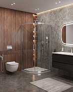 Душевой уголок Cezares Molveno 80x80x195 мм, полукруглый, хром (MOLVENO-R-2-80-C-Cr-IV)