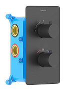 AQ1391MB ЕВРОПА термостатический смеситель для душа 1 режим (внешняя и скрытая часть), матовый черный