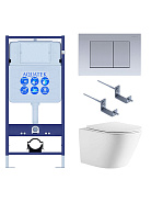 SET AQUATEK ЛИБЕРТИ-011 4в1 (рама AQUATEK Standard INS-0000012+крепёж KKI-0000002+клавиша KDI-0000011+унитаз ЛИБЕРТИ AQ1999T-00 с тонким сиденьем sc)