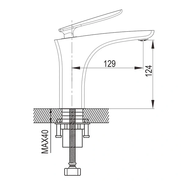 Смеситель для раковины Rose R27H R2701H, черный
