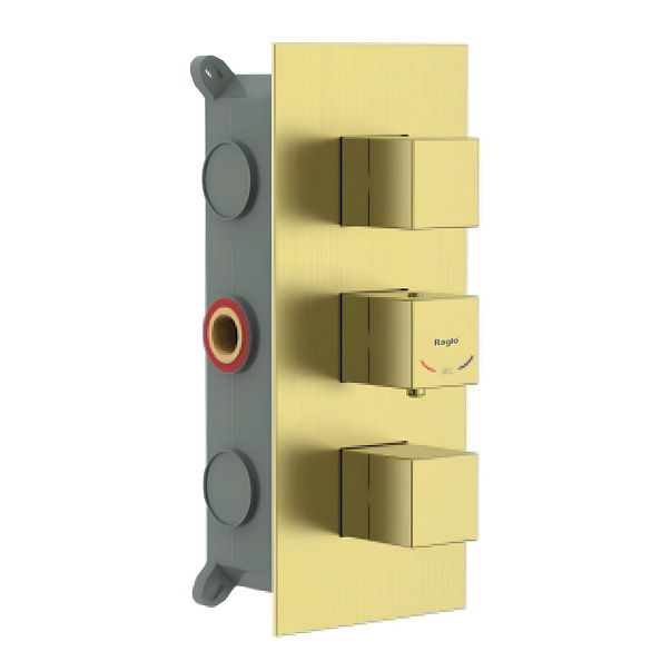 Смеситель для душа термостат Raglo R02.263.03, золотой сатин