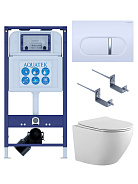 SET AQUATEK ЕВРОПА-042 4в1 (рама AQUATEK INS-0000025 +крепление KKI-0000002 +кнопка KDI-0000042 +унитаз AQ1901-00 +тонкое сиденье sc)