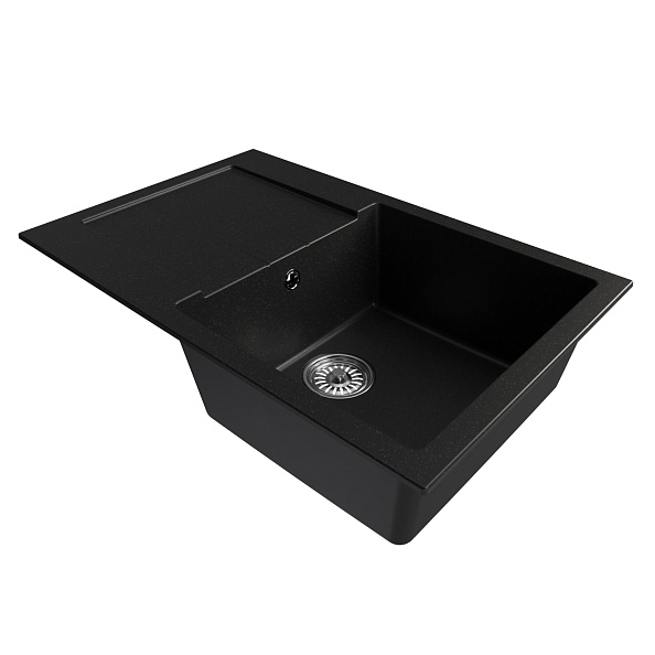Мойка MIXLINE ML-GM31 с крылом  ультра-черная (344) 770*500*190мм NEW (552197)