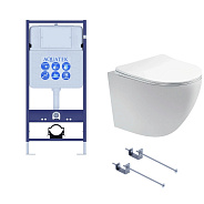 SET AQUATEK ЕВРОПА T-KKI1 (рама AQUATEK Standard INS-0000012(без клавиши)+крепеж KKI-0000001+унитаз ЕВРОПА AQ1900T-00 с тонким сиденьем soft-close