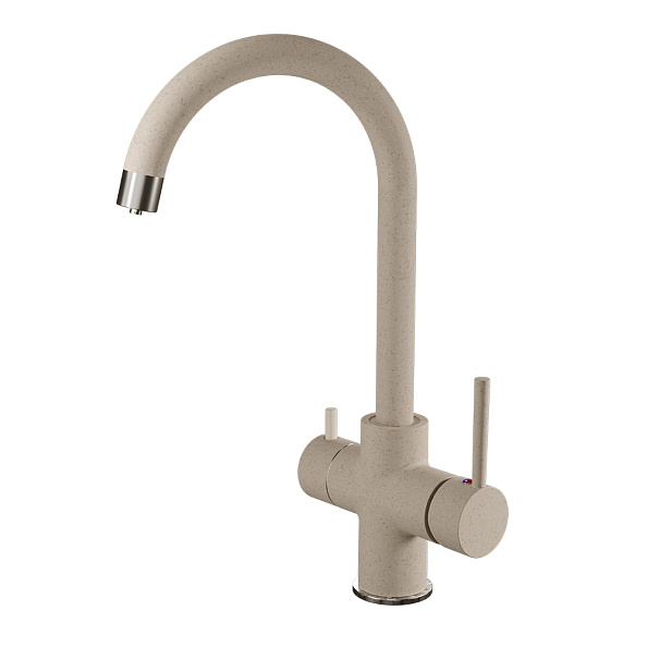 Смеситель для кухни с подключением фильтра GranFestGF-Z-5422, песочный