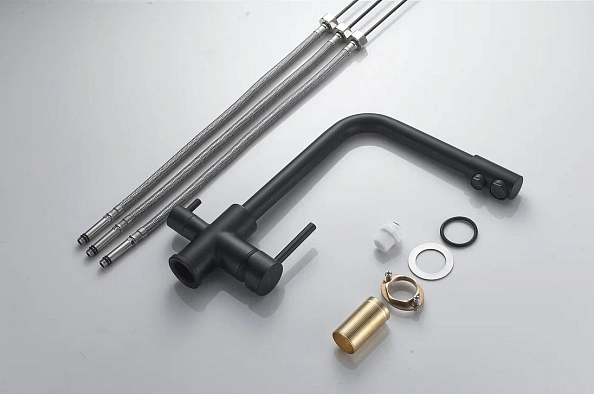 Смеситель для кухни с подключением фильтра Shevanik S328H, черный