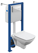 Комплект Cersanit  CARINA XL CO DPL EO slim инсталляция VECTOR кнопка CORNER пластик белый (64119)