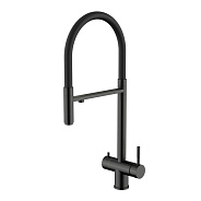 Смеситель для кухни с подключением фильтра Knotlor SS-16/GM, вороненая сталь