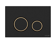 Кнопка Cersanit  TWINS для LINK PRO/VECTOR/LINK/HI-TEC пластик черный матовый с рамкой золото (63534)