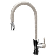 Смеситель для кухни с выдвижным изливом GranFest 7652, серый