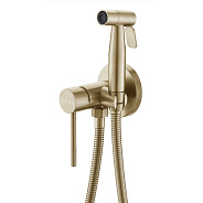 Гигиенический душ со смесителем встраиваемый VODA VSL01G, золотой сатин