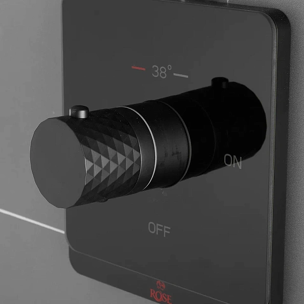 Гигиенический душ с термостатом Rose R105H, черный