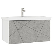 Тумба с раковиной подвесная VIGO Geometry 035 бетон, 80 см