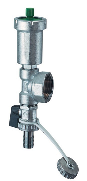 Узел для коллектора FAR 1" ВР с воздухоотводчиком, сливным краном хромированный (FK 4070 138)