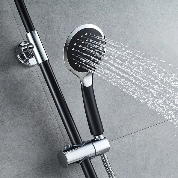 Душевая система Shevanik S9836H, черный/хром