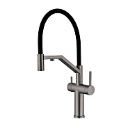Смеситель Raglo R20.62.09 для кухни с подключением к фильтру съёмный гибкий излив  с магнитным фиксатором, графит