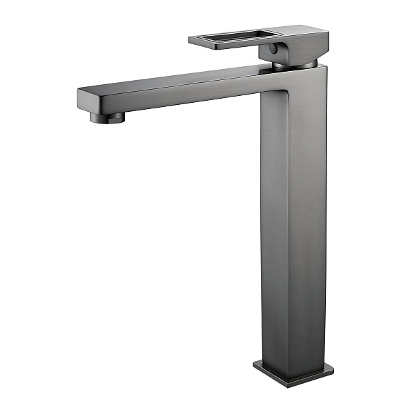 Смеситель для раковины высокий  Raffine F1196T, оружейная сталь