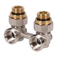Клапаны Royal Thermo запорные нижнего подключения прямые раздельные 3/4х3/4 ЕК (упак_2шт) (RTO01.00070)