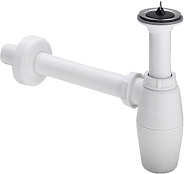 103927 Сифон для раковины (пластик), с пробкой, 1 1/4 x 32, белый