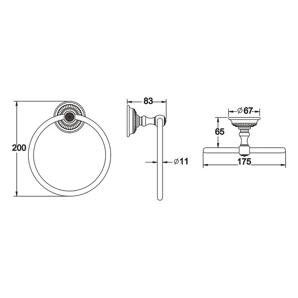 Кольцо для полотенец Rose RG1406Q, бронза