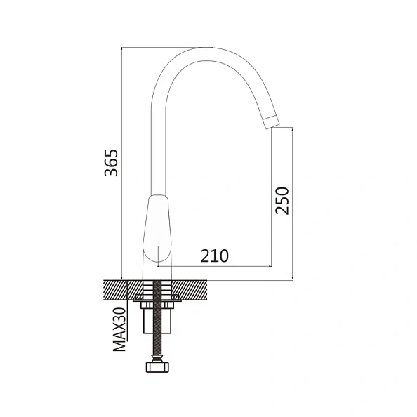 Смеситель для кухни Shevanik S5053F, белый