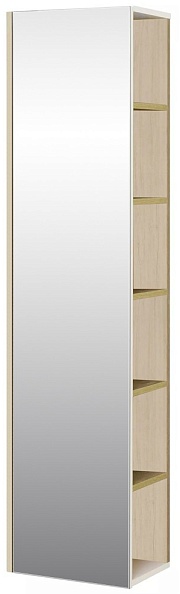 Шкаф - колонна Aquaton Сканди с зеркалом белый, дуб верона 1A253403SDB20