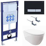 SET AQUATEK ПОЛАРИС (рама AQUATEK Standard INS-0000012+унитаз ПОЛАРИС AQ0700-00 с тонким сиденьем soft-close+ крепеж KKI-0000002 +панель KDI-0000026)