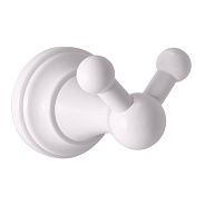 Крючок для ванной комнаты двойной Rav Slezak MORAVA MKA0102B, белый