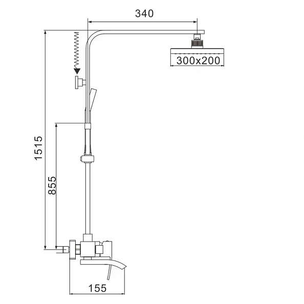 Душевая система Rose R1556F, белый/хром