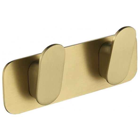 Планка с 2 крючками Grocenberg AC0052MG, матовое золото