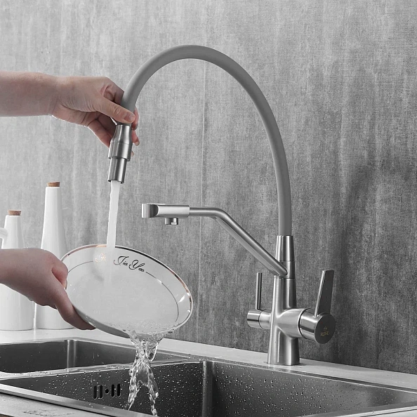 Смеситель для кухни Rose R558L, сатин