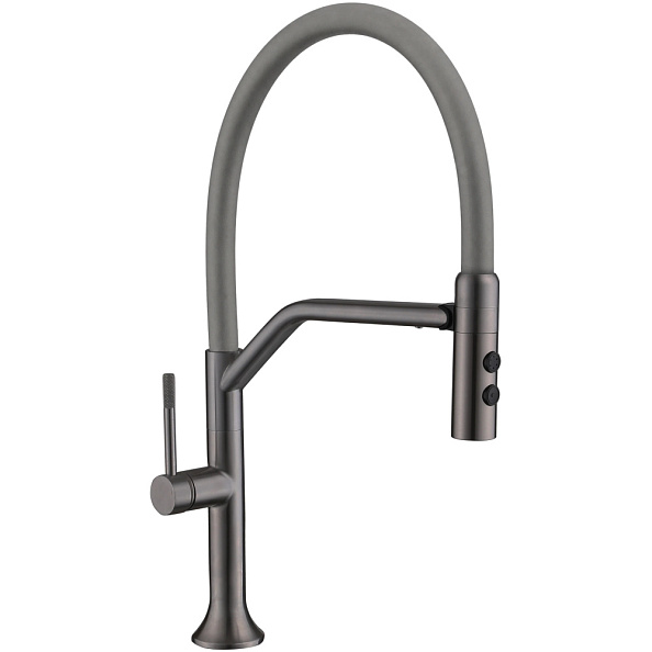 Смеситель для кухни с гибким изливом и режимом душ Fmark FS0052Q-06, графит