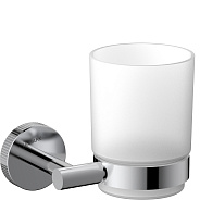 Стакан для ванной Lemark BELUGA подвесной, сталь, стекло, хром (LMA-8035S-C)