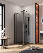 Душевой уголок Cezares Slider 80x80x195 мм, прямоугольный, nero (SLIDER-AH-1-80-80/90-GRIGIO-NERO)