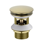 AQ6002BG сливной набор для раковины Push-open с переливом, крышка круглая, шлиф. золото