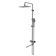 AQ2840BGM НИКА душевая система (смеситель для ванны) 3 jet 300х193 мм с длинным изливом, оружейная сталь