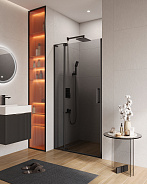 Душевая дверь Cezares Slider 90x90x195 мм, прямоугольная, nero (SLIDER-B-1-90/100-GRIGIO-NERO)