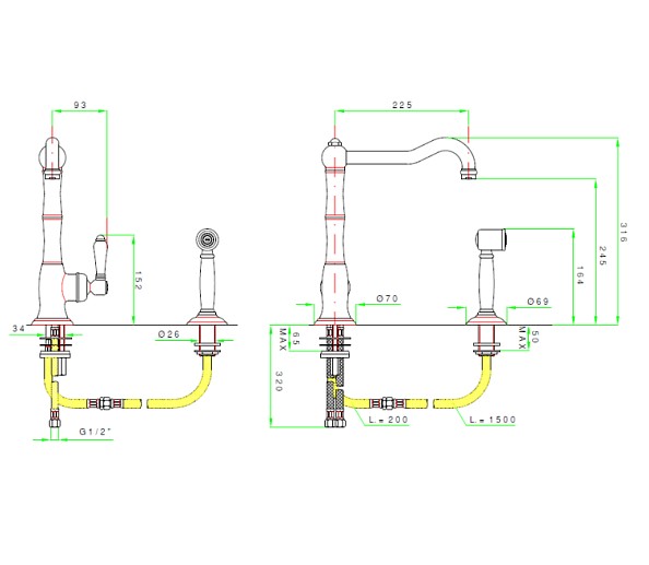 Смеситель для раковины Nicolazzi El Capitan, Brushed Chrome (3450WS CB 75C)
