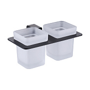 Стакан для зубных щеток с держателем Raglo R301.08.06 двойной,черный