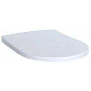 500.605.01.2 Acanto сиденье с крышкой, Slim, внахлест, антибак, быстросъём. плавное опускание, петли: хромированная латунь, Белый / Глянцевый